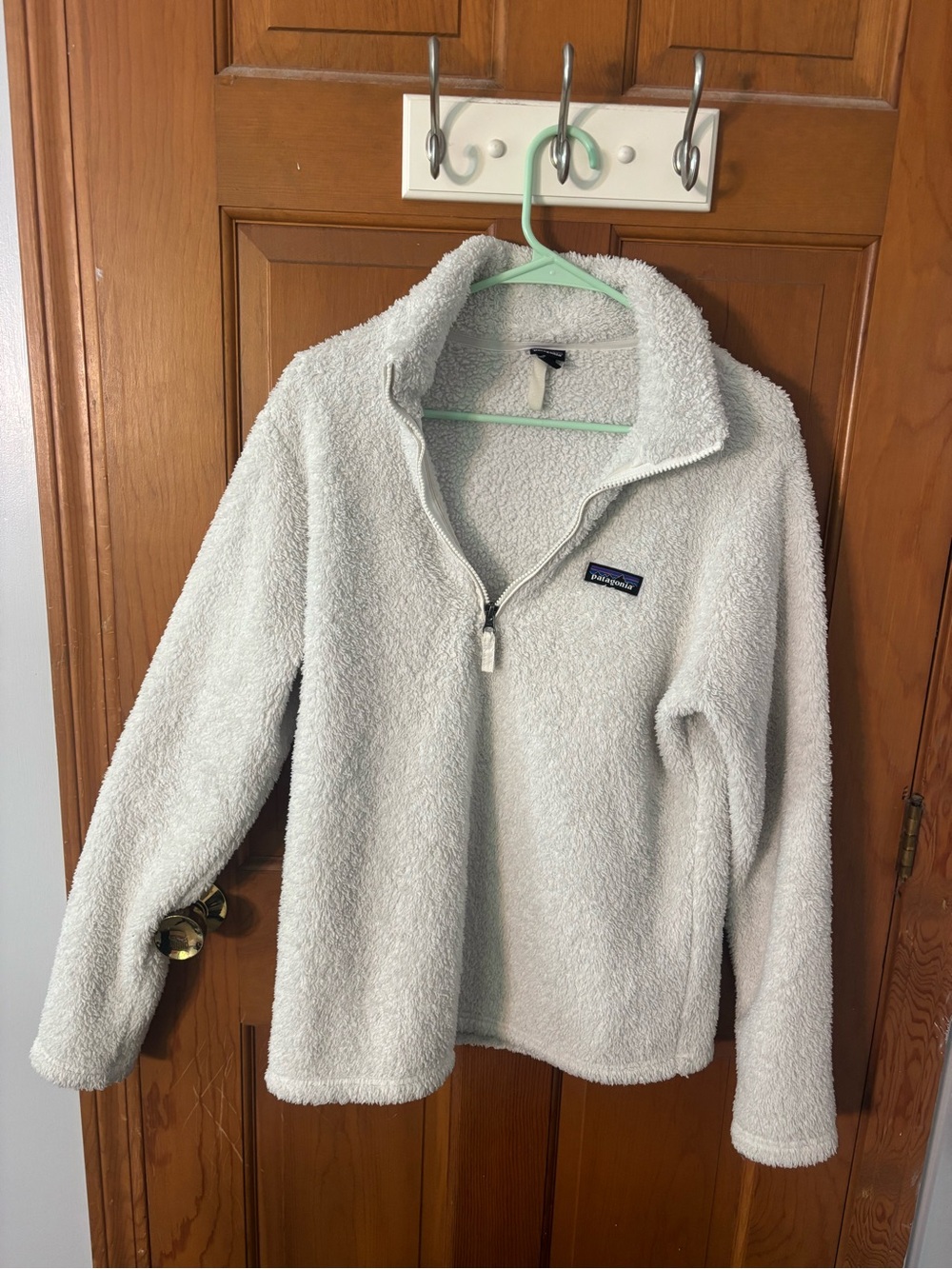 Patagonia White Sherpa Quarter-Zip Pullover